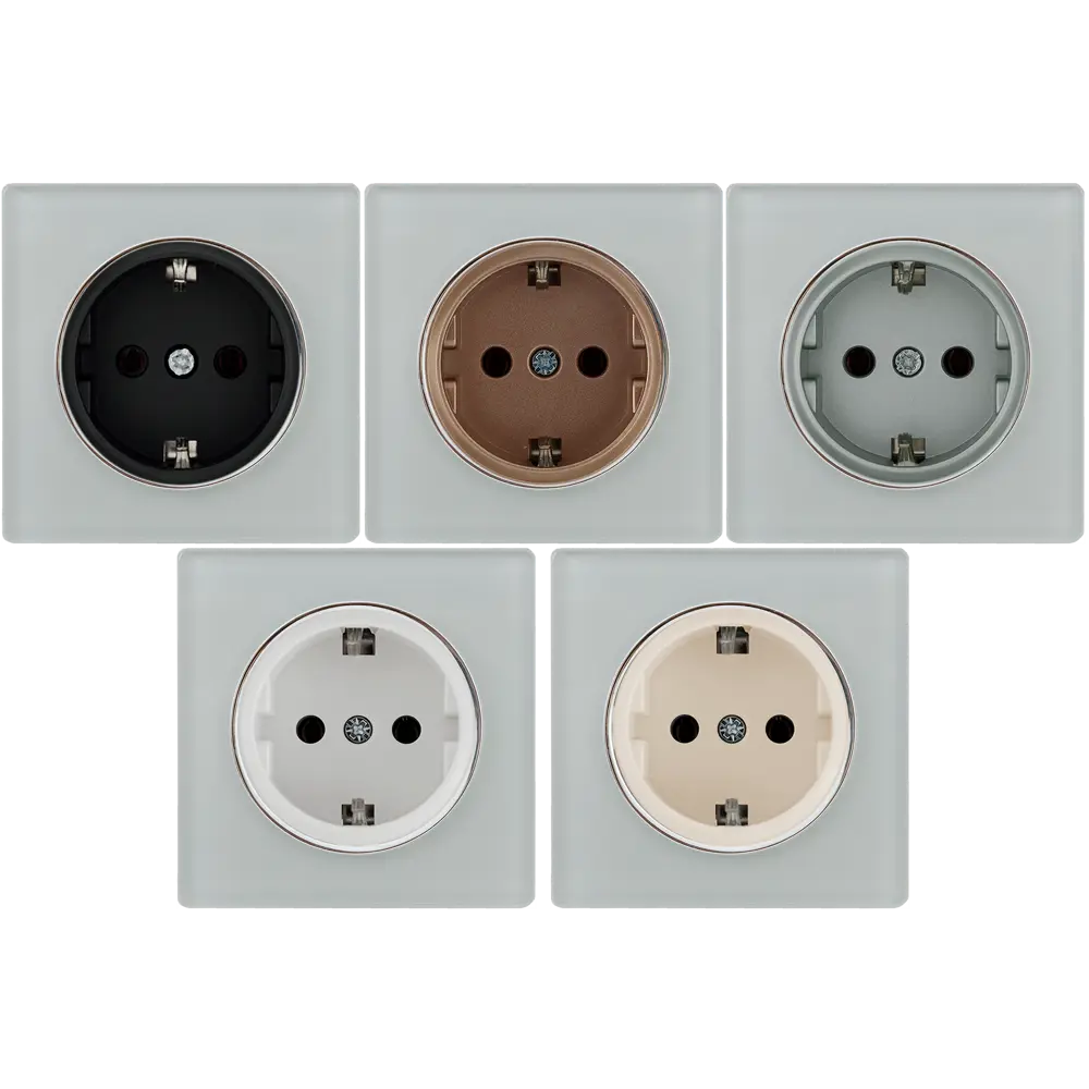 ONEKEYELECTRO Стеклянная рамка Florence для розеток и выключателей, серый глянец 82838531 STLM-0036862 - Вид №1