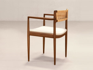 Мягкий стул из тикового дерева с подлокотниками