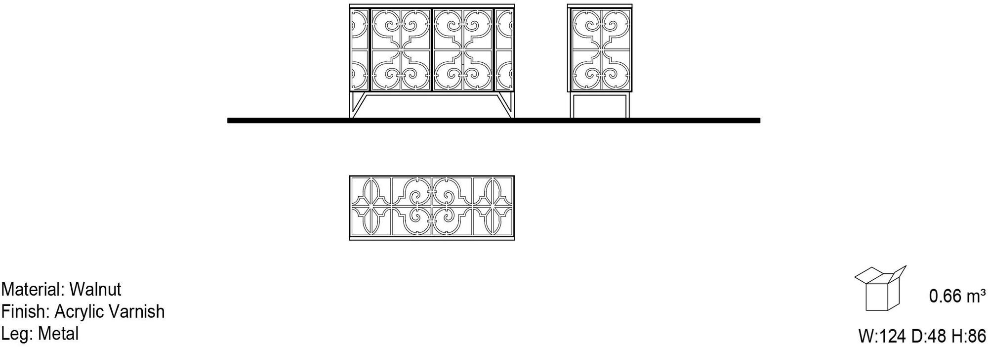 Mobi Буфет из лакированной древесины с распашными дверцами Granada sun-id-1425206 - Вид №2