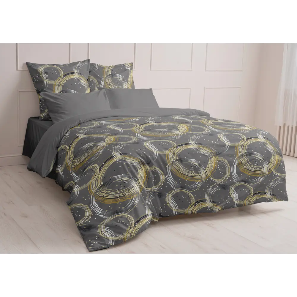 Комплект постельного белья Шуйские Ситцы Орион полутораспальный бязь серый STLM-2187176 - Вид №1