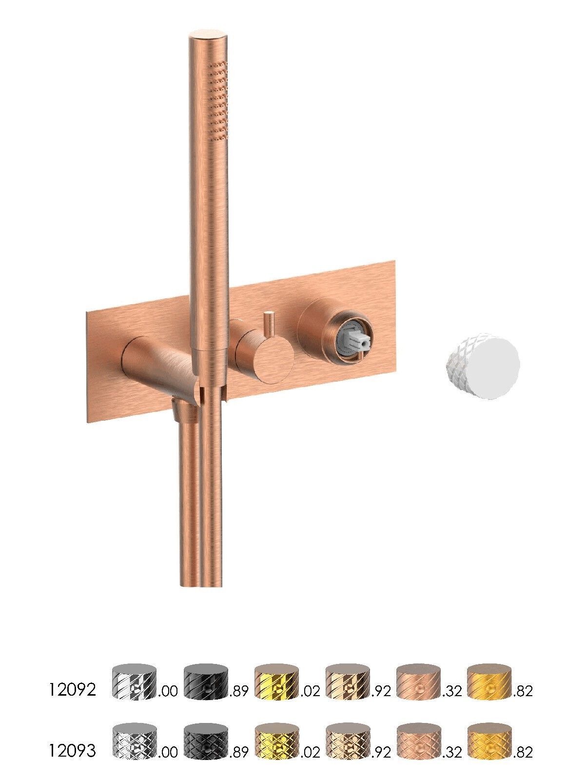 Настенный смеситель для ванны с 3 отверстиями и ручным душем Rubinetterie Frattini отдельная эстетика ARCH-00105690 - Вид №8