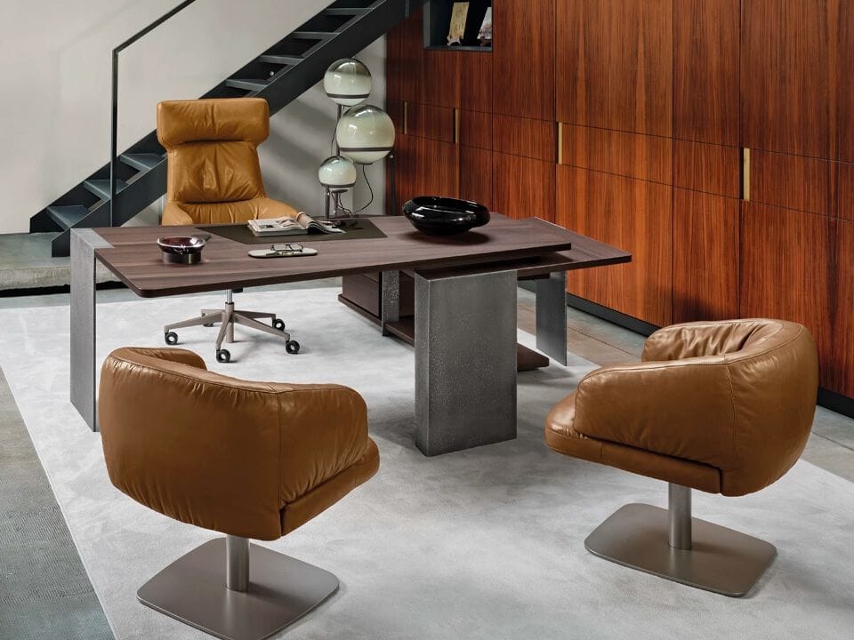 Кожаное вращающееся кресло с подлокотниками Arketipo WARREN BUSINESS ARCH-00098660 - Вид №4