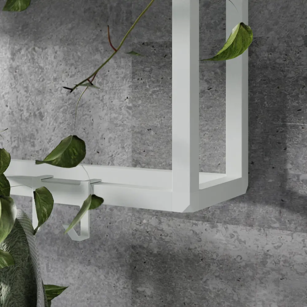 Santreyd Настенная полка с крючками для ванной и прихожей 89373395 Белый муар STLM-1089336 - Вид №2