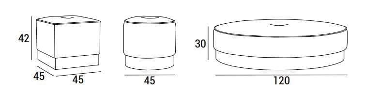 Круглый пуф из ткани Domingo Salotti Eos ARCH-00010762 - Вид №5
