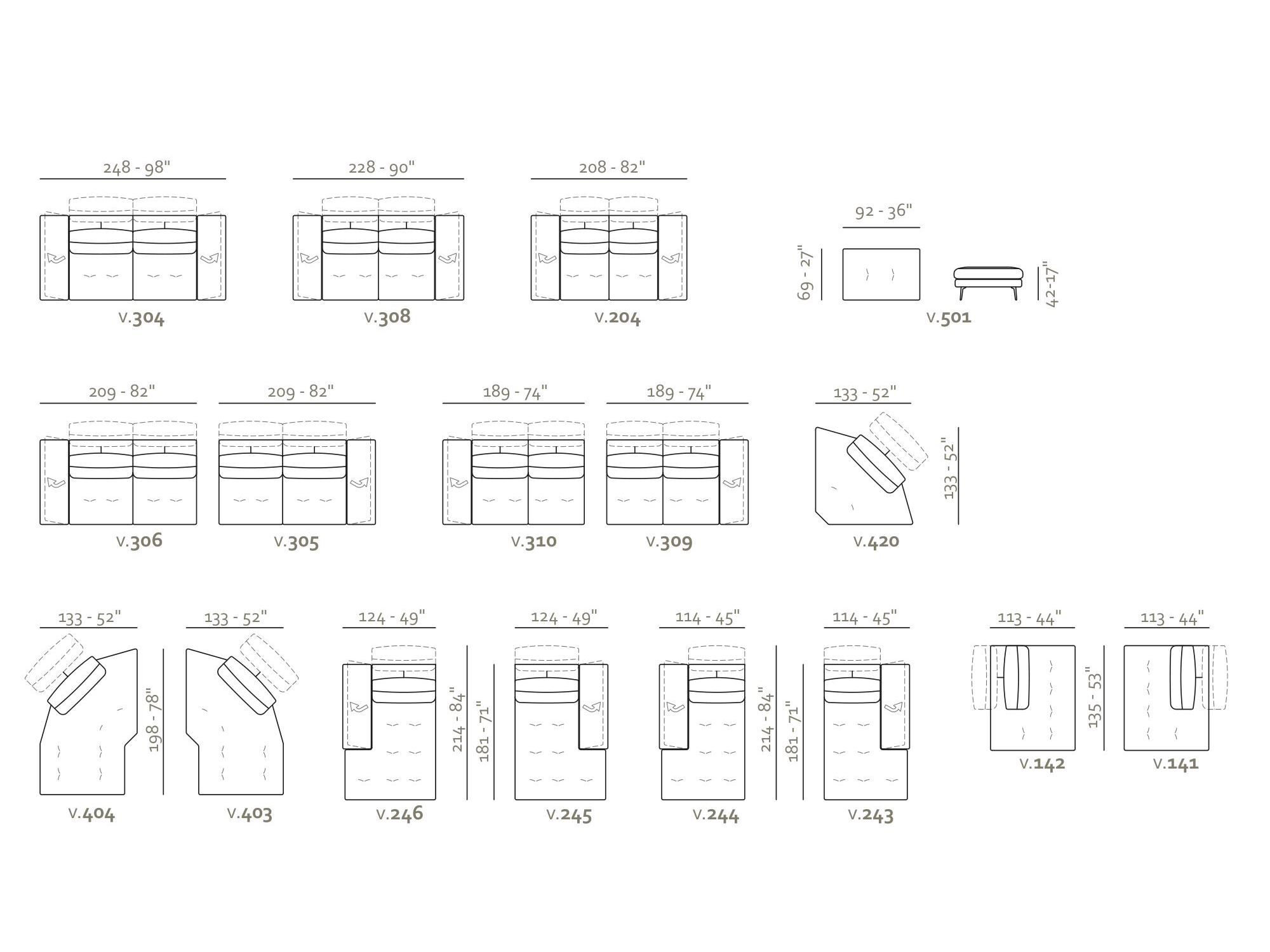 Ткань линейный диван Max Divani ENEA ARCH-00085651 - Вид №4