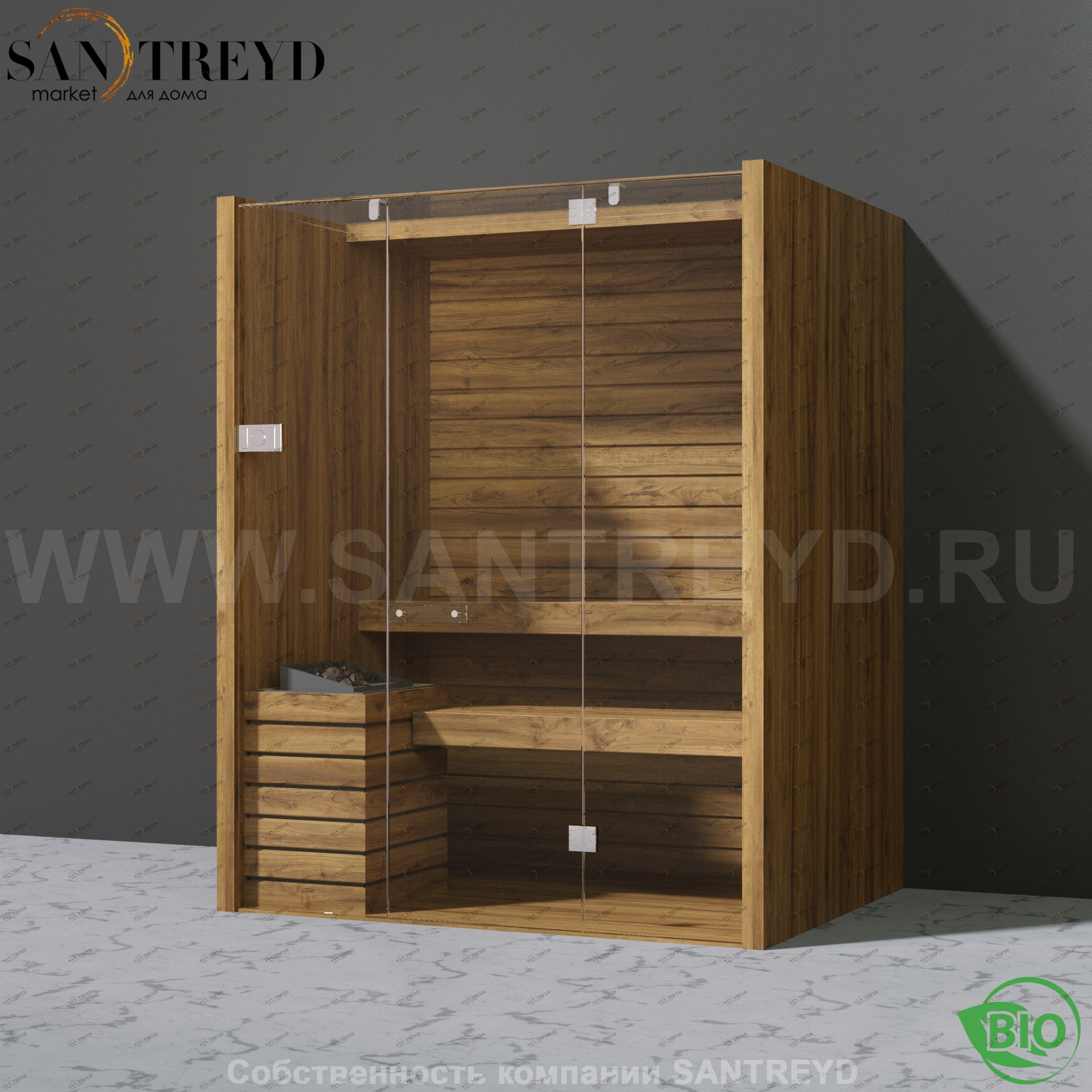 Effegibi SKY 40 BI55210015 Био-сауна. Мощность: 4,5 кВт макс. Размеры: длина 170 см, ширина 130 см. Отделка: осина термообработанная.