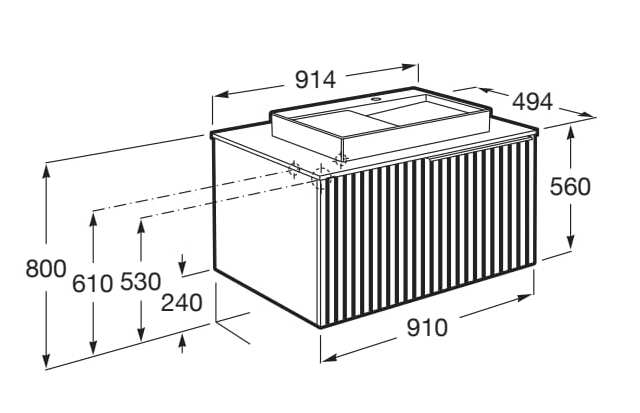 Деревянный подвесной умывальник с ящиками Roca Horizon ARCH-00099164 - Вид №13