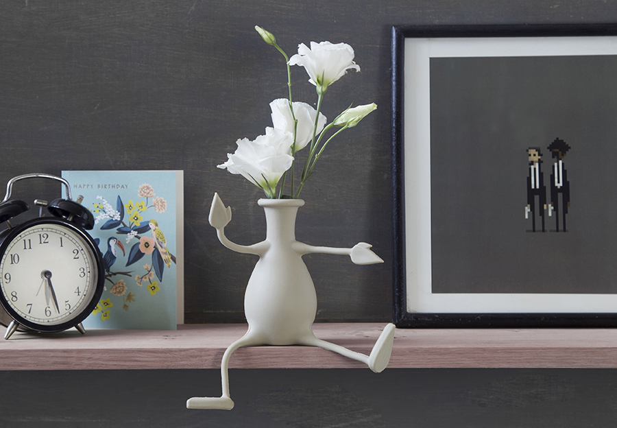 PE556 Ваза для цветов с гибкими ручками florino серая Peleg Design  - Вид №3