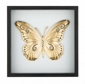 Панно декоративное металлическое в деревянное раме 31х31 золото Tomas Stern TOMAS STERN  00-3872588 Белый;золото;черный