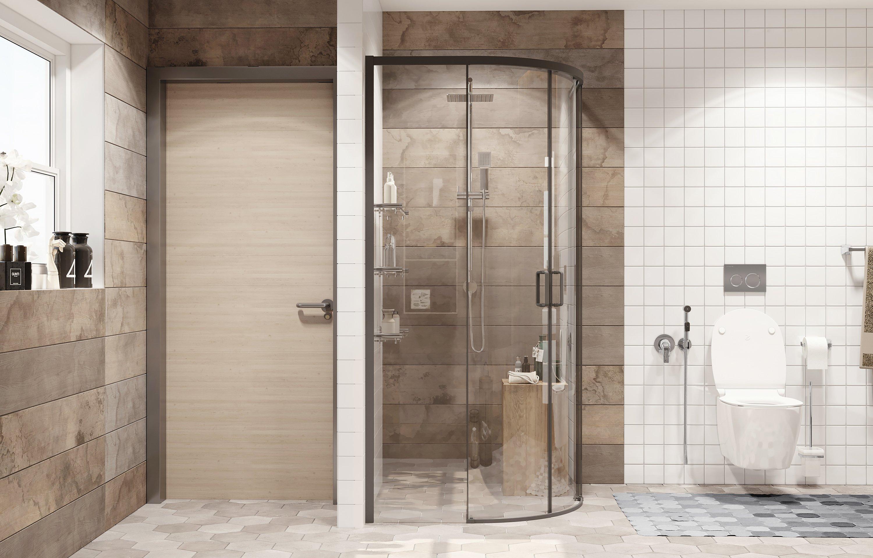 Душевое ограждение Ambassador Queen 11011201Black (900x900x2000), 1 место  - Вид №2