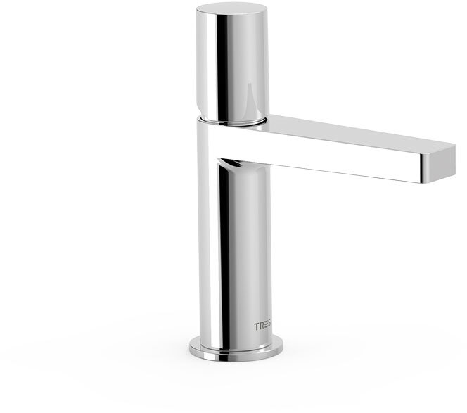 ПРОЕКТ-Смеситель для умывальника TRES с одной ручкой и автоматическим сливом Click-clack-21110302D TRES