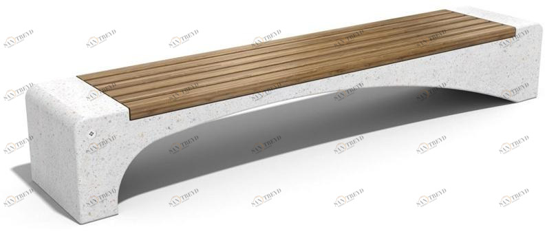 ENCHO ENCHEV - ETE Скамейка из бетона и бамбука без спинки  233 