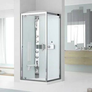 Novellini. Душевая кабина 90x90 GF90 HYDROMASSAGE с высоким душевым поддоном и крышей GLAX 3