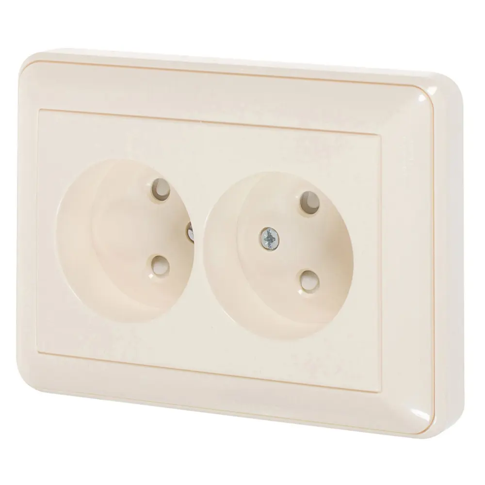 SYSTEME ELECTRIC Двойная розетка W59 со шторками безопасности 18799308 STLM-0012753 - Вид №1