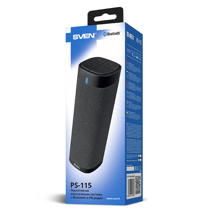 SV-018603 ps-115, черный, акустическая система (2.0, мощность 2x5 вт (rms), bluetooth, fm, usb, microsd, встроенный аккумулятор) Sven Santreyd  - Вид №7