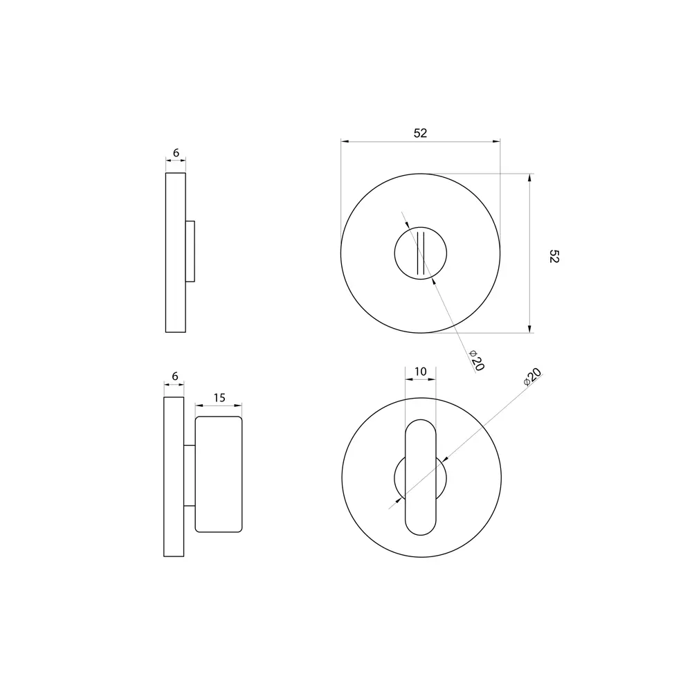 PUERTO Завертка для ручек Slim - элегантное запирание межкомнатных дверей 86407861 STLM-0068756 - Вид №4