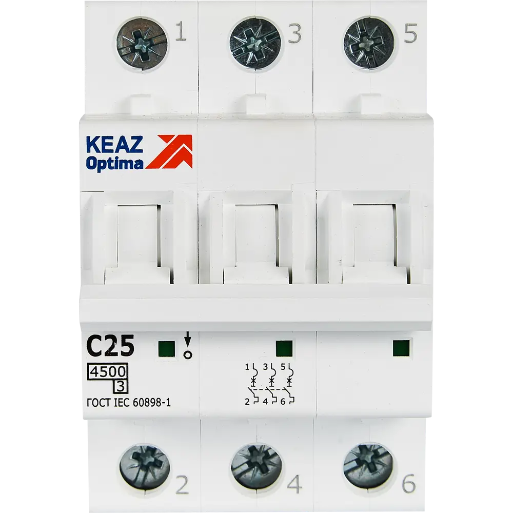Автоматический выключатель КЭАЗ Opti Din BM63 3P 25А для надежной защиты электросети 89206645 STLM-1113295 - Вид №1