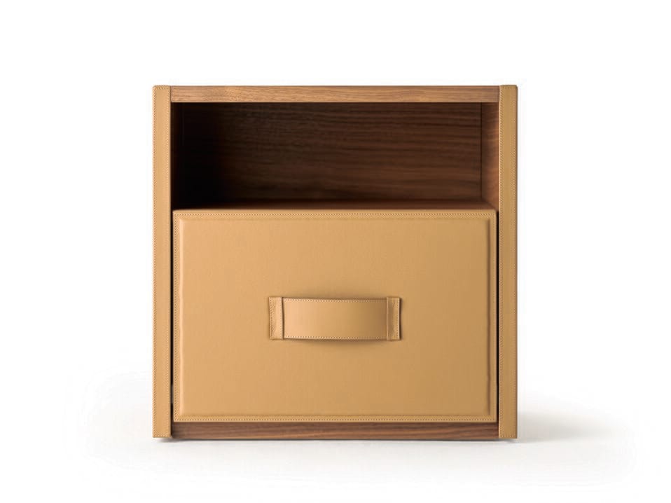 Прямоугольная кожаная прикроватная тумбочка с ящиками Turri ателье ARCH-00107035