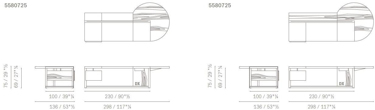 Poltrona Frau Рабочий стол со встроенной полкой L'ufficio - sistemi direzionali 5580725 - Вид №2