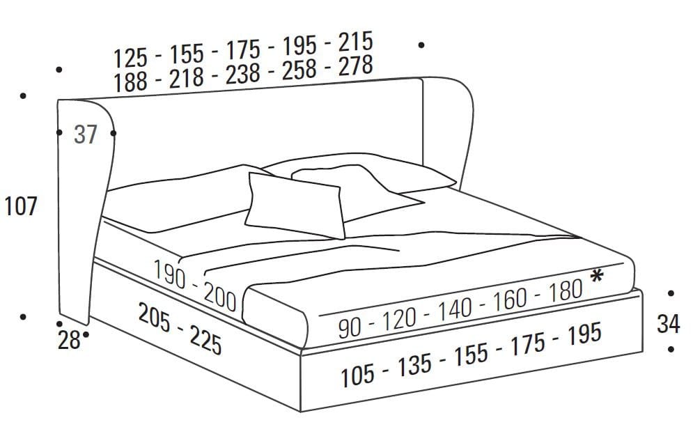 Двуспальная кровать для хранения ткани с мягким изголовьем Felis Bedstories ARCH-00019088 - Вид №5