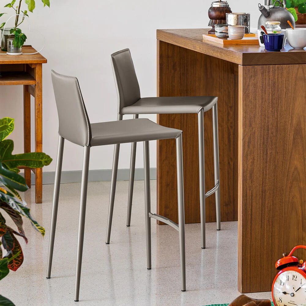 Высокий стул из регенерированной кожи со спинкой Connubia BOHEME ARCH-00130265 - Вид №1