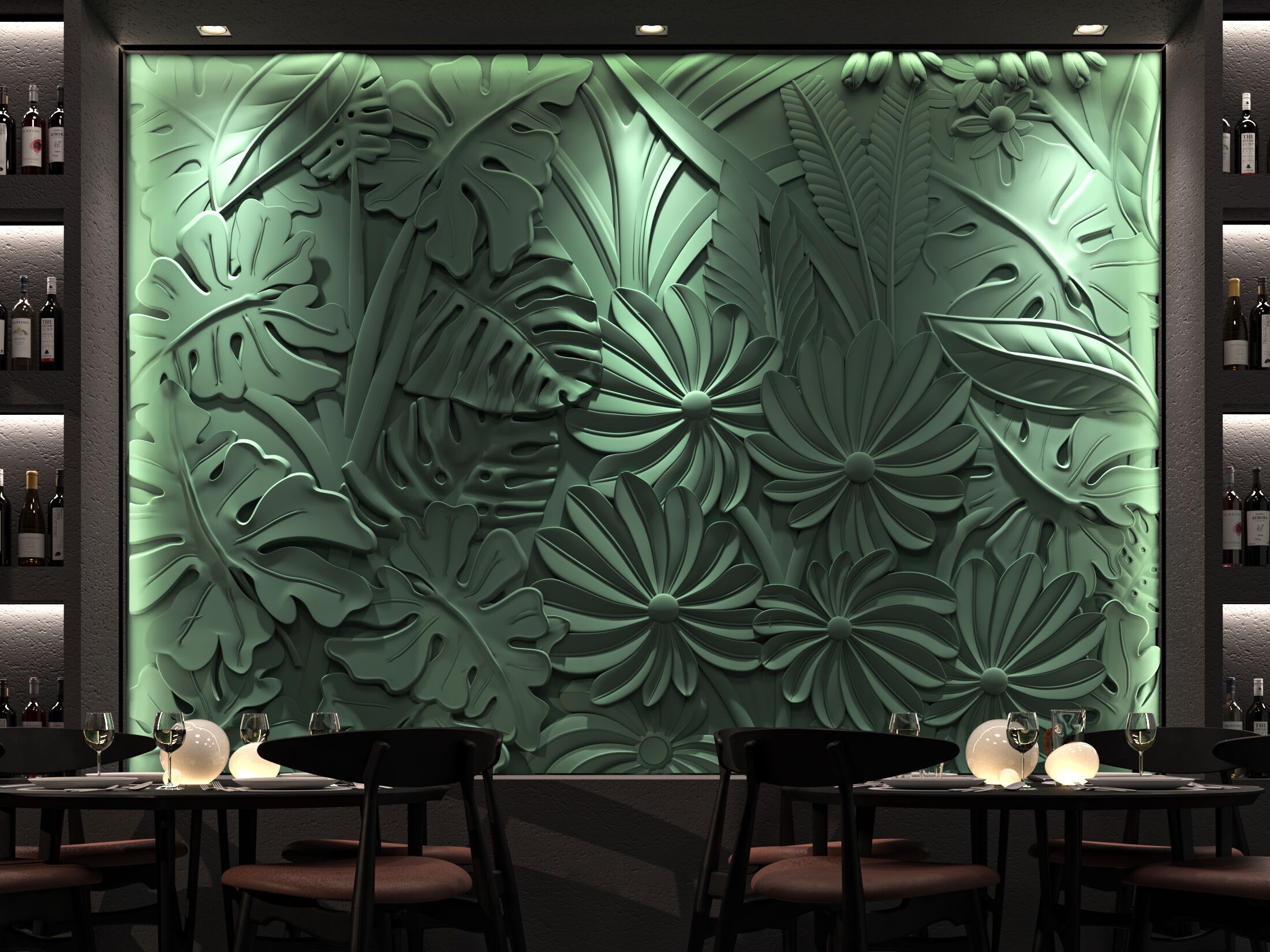 Трехмерная декоративная гипсовая панель WallDeco GREENS ARCH-00105830