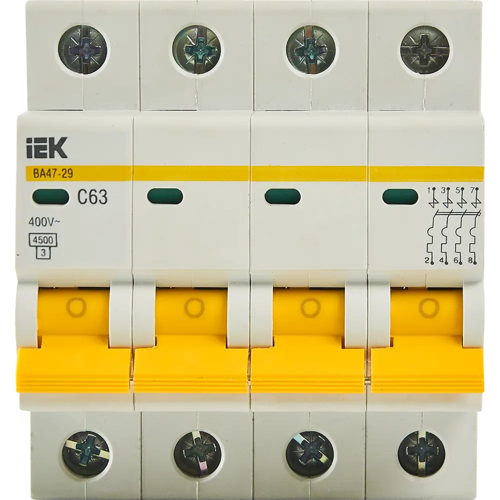 Автоматический выключатель IEK ВА47-29 4P C63 А 4.5 кА 87762164 STLM-2158101  - Вид №2