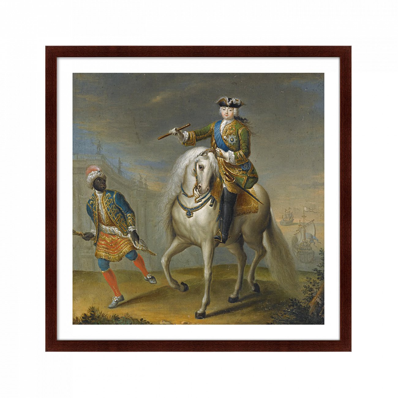 Картина в раме 78,5х78,5 см Empress Elizaveta Petrovna on horseback, 1745г. КАРТИНЫ В КВАРТИРУ  264289 Коричневый;серый;разноцветный  - Вид №1