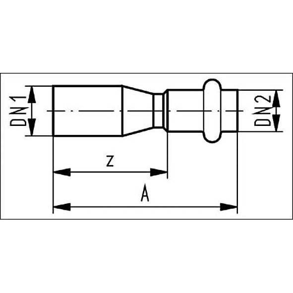 6172433522 SANHA 17243 пр.-фит. газ, нерж.сталь, ниппель ВПр-НПр 35ax22 мм  - Вид №1