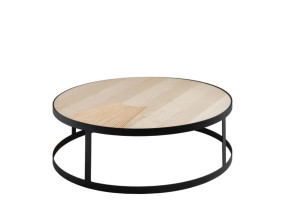 Железный круглый низкий журнальный столик