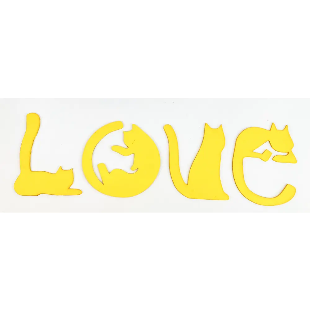 Настенное панно "Котики Love" дерево 70x26 см Симфония STLM-2021256 - Вид №1