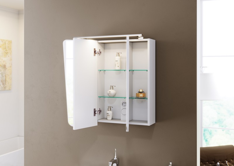 Simphony шкаф-зеркало со светильником, цвет белый, Sim.04.08/W AQWELLA Symphony sun-id-277819 - Вид №2