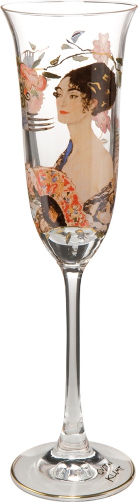10625541 Goebel Бокал для шампанского 100мл "Дама с веером" Климт Стекло 