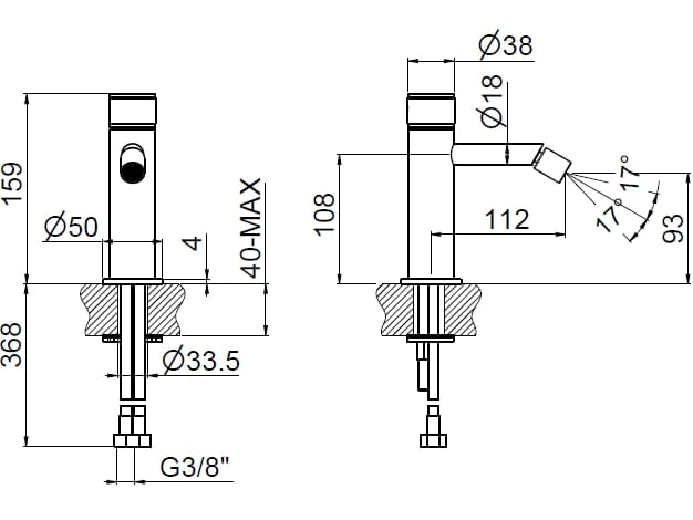 Смеситель для биде с одним отверстием CARIMALI Race ARCH-00050116 - Вид №2