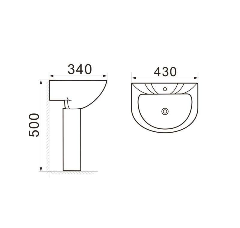 SL-2115 Раковина с пьедесталом LAB.Space  - Вид №1