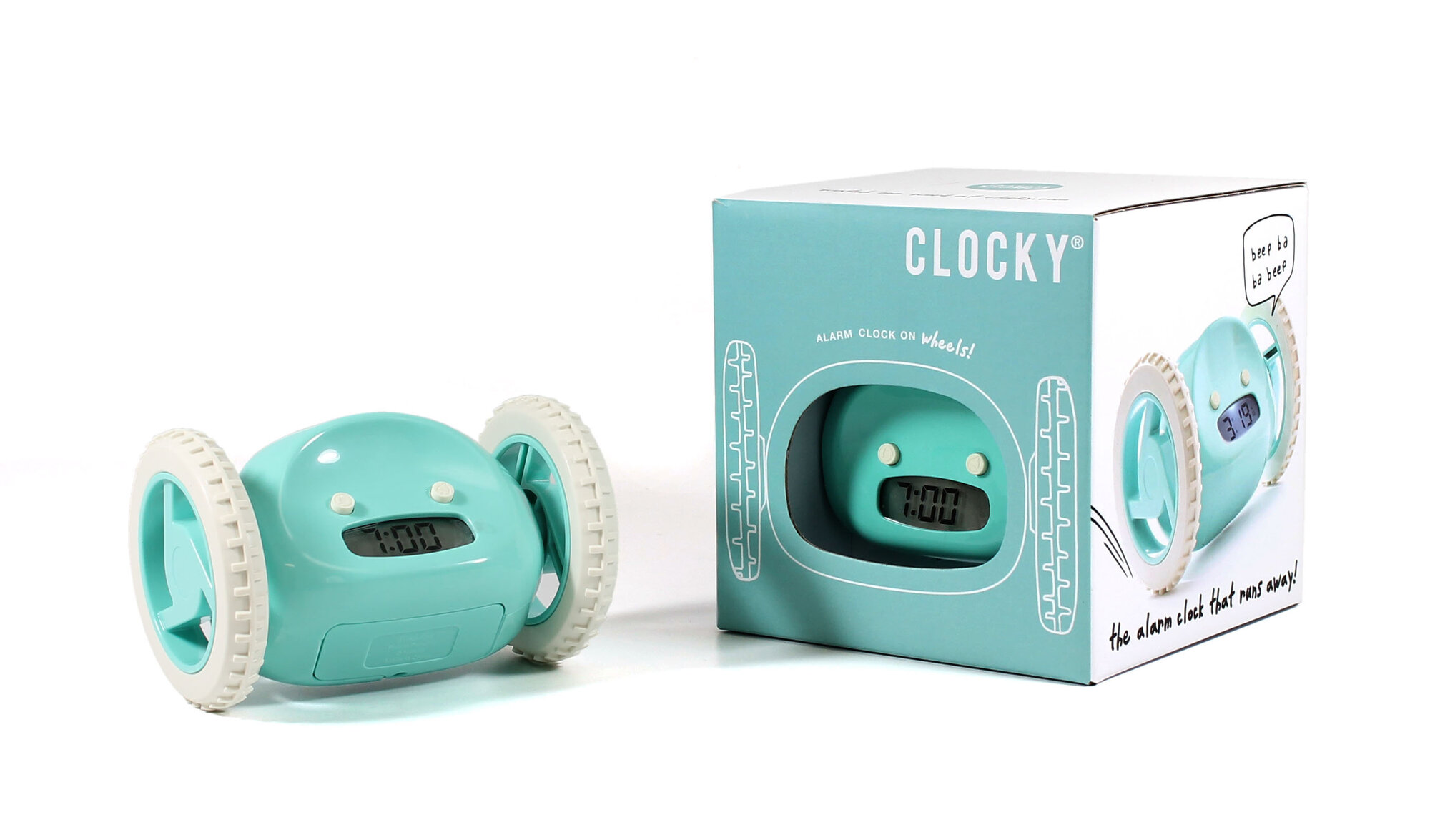 Будильник с сюрпризом Clocky бирюзовый SUCK UK SKCLOCKY2 - Вид №8