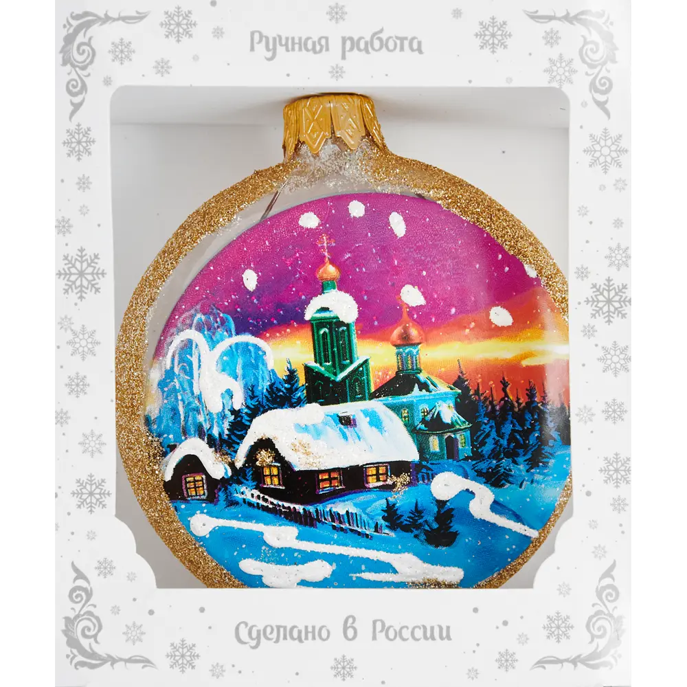 85178236 Елочное украшение Медальон Куранти и снегири КУ-80-224232 Коломеев 10x9 см STLM-0953831 Santreyd  - Вид №5