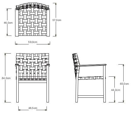 TRIBÙ Садовое кресло Canax® с подлокотниками Vis à vis 01718 - Вид №9