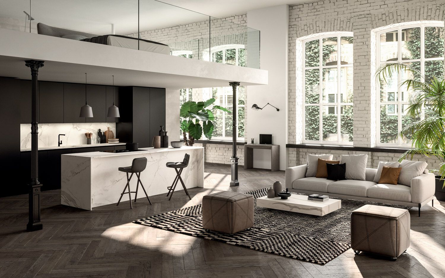 Высокий кожаный стул Ozzio Italia MILO ARCH-00032680 - Вид №2