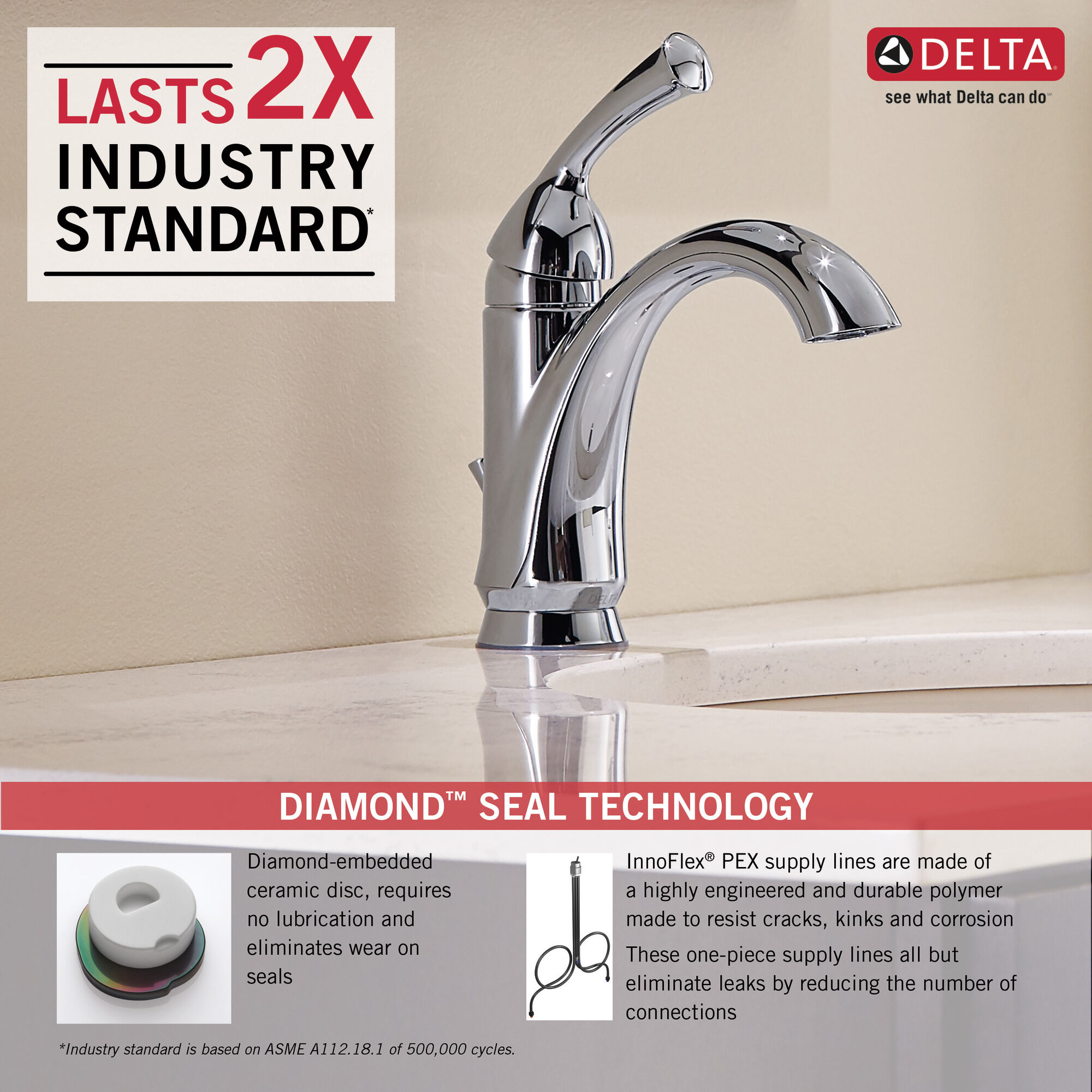 15999-DST Смеситель для ванной комнаты с одной ручкой Delta Faucet Haywood Хром  - Вид №1