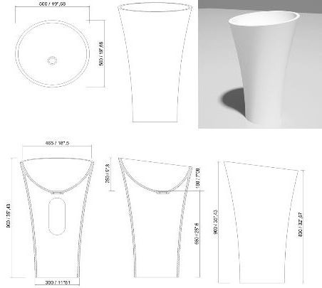 46683 Напольная раковина стоящая круглая Dimasi  - Вид №1