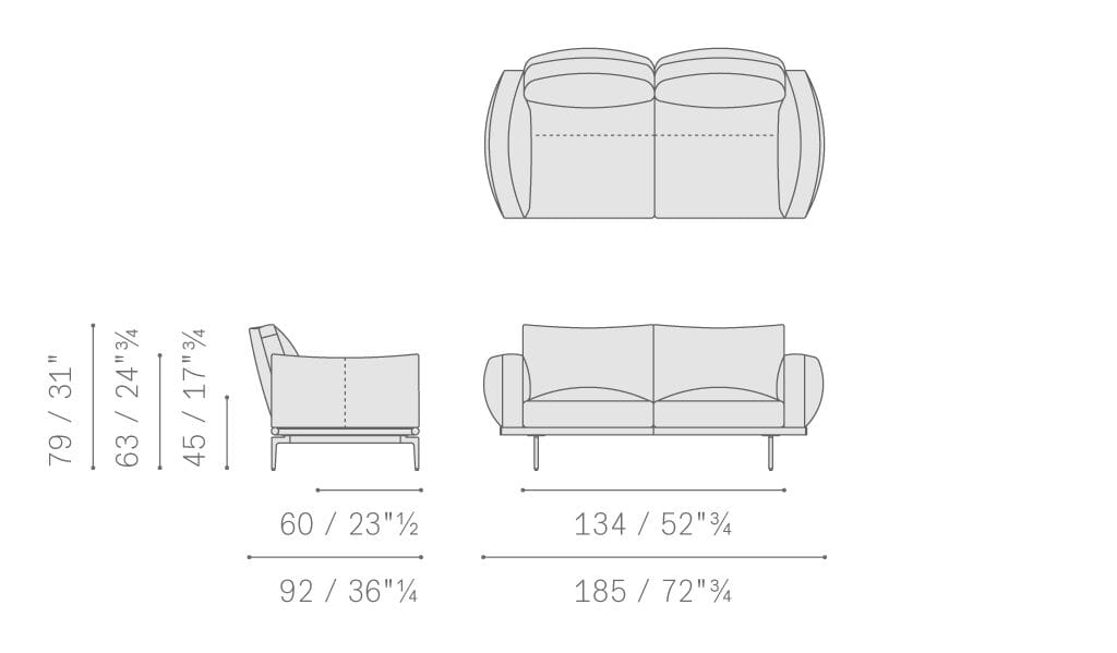 2-местный тканевый диван Poltrona Frau коллекция - диваны и кресла ARCH-00075443 - Вид №1