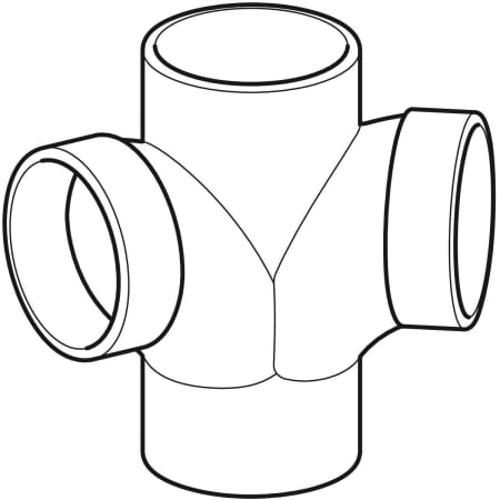 GEBERIT 310.105.14.1 Крестовина двухплоскостная Geberit Silent-db20 88,5°/135°  - Вид №1