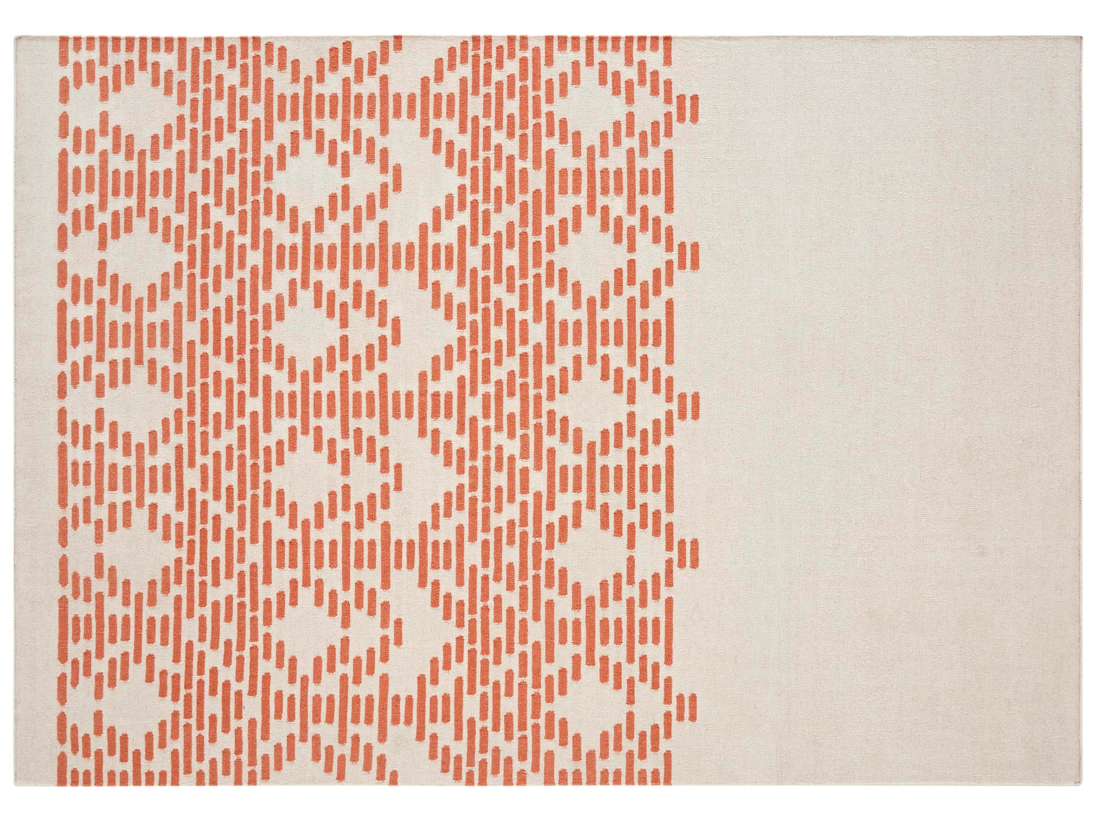 Прямоугольный ковер ручной работы из шерсти с геометрическим рисунком GAN ARCH-00040569