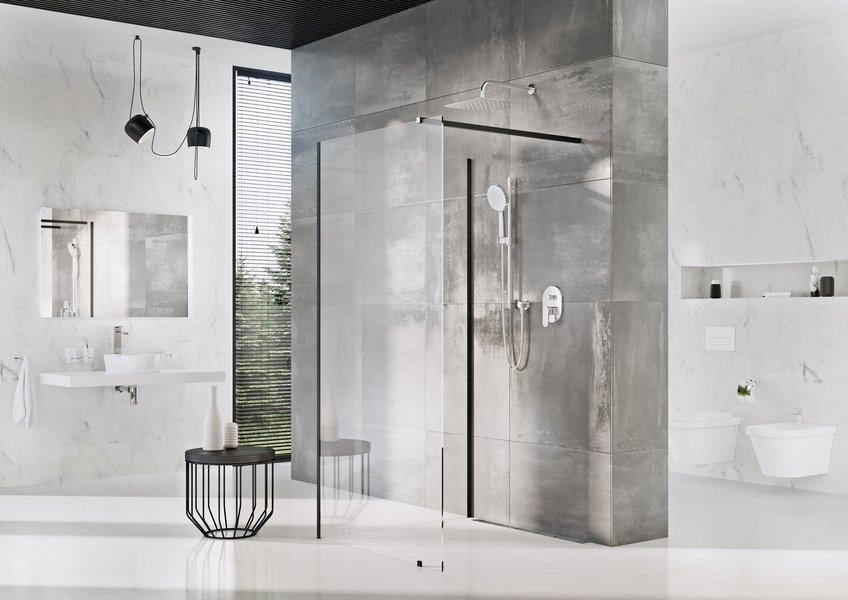 ST Walk-In Corner 1100 x 800 x 2000 черный + транспарент Ravak GW1CD4300Z1 - Вид №6