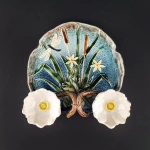 Блюдо для закусок (с двумя кувшинками) Синий/Зеленый