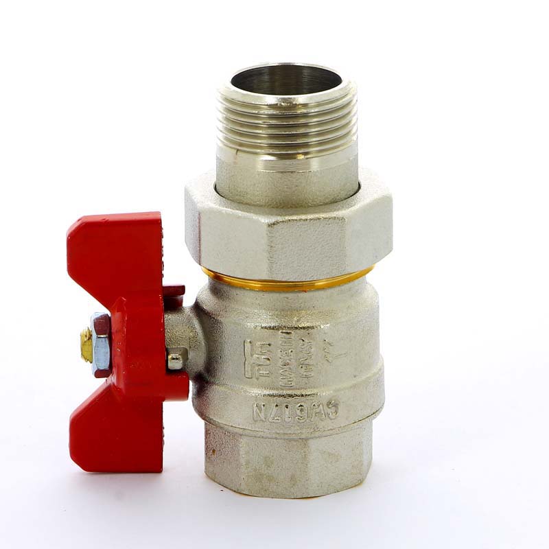 Кран шаровой НВ с разъемным соединением для коллектора бабочка TIEMME 1" 2120002