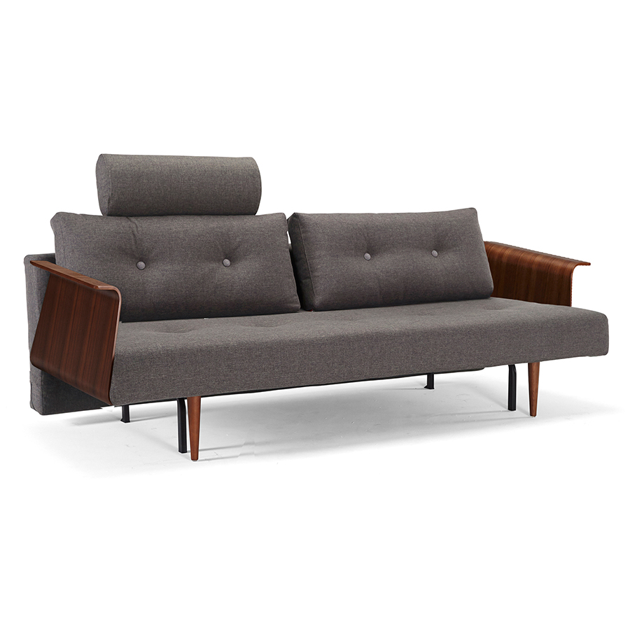 Диван Special Recast Plus с подлокотниками Rests из ореха и ножками из темного дерева, темно-серый Innovation Living SPECIALRECASTPLUS216 - Вид №3