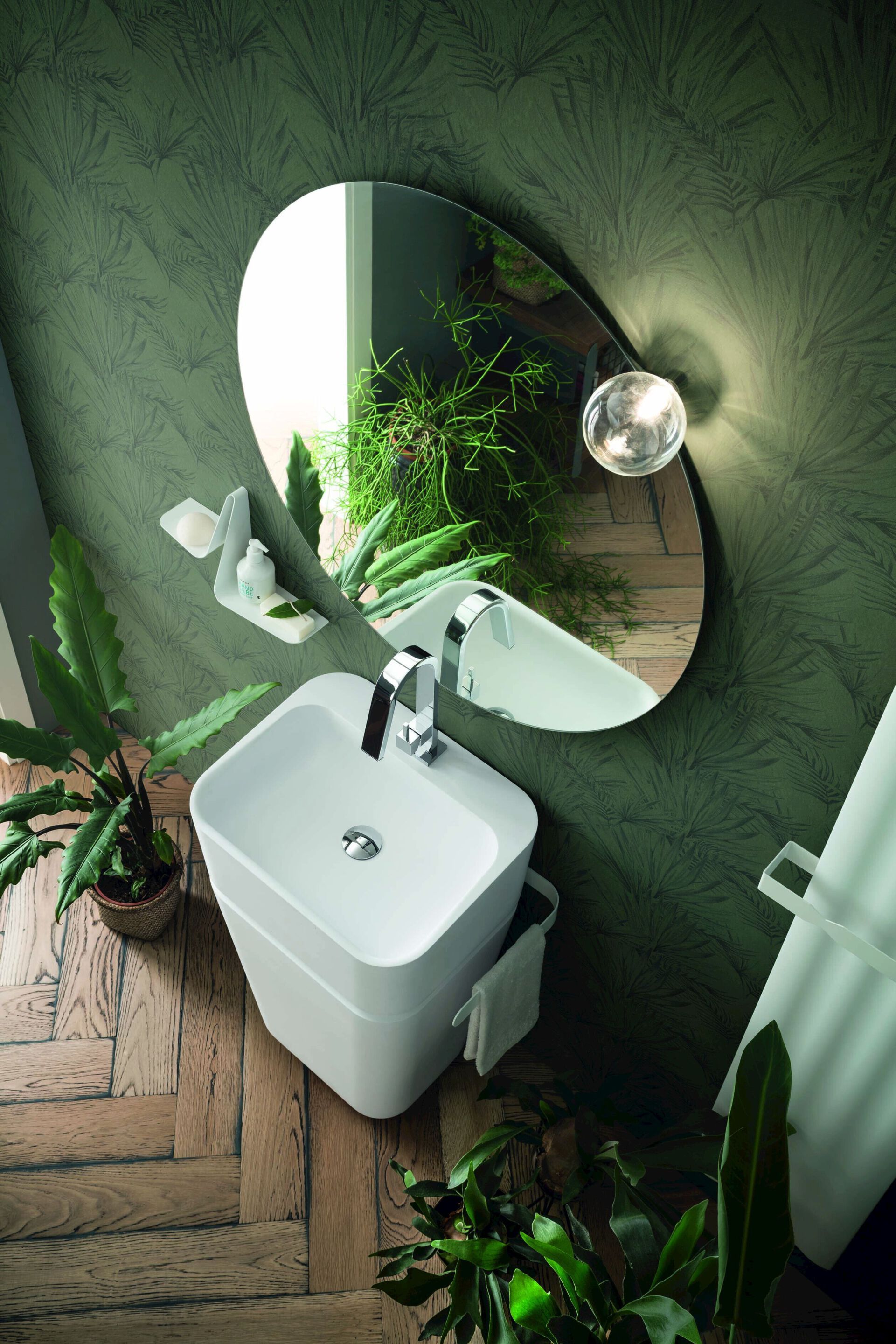 Керамическая отдельно стоящая раковина с держателем для полотенец ARBLU ARCH-00123521 - Вид №8