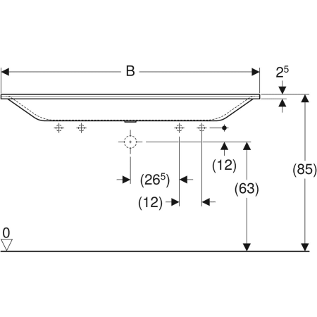 500.278.00.1 Встраиваемая раковина Geberit Xeno² Geberit  - Вид №3